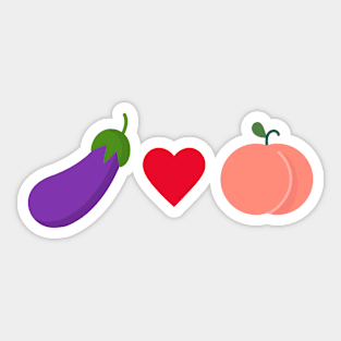 Funny Sexual Innuendo Eggplant Peach Adult Humor Sticker